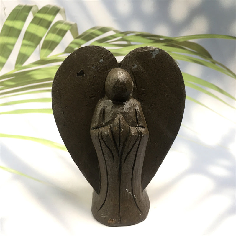 Wholesale high quality reiki natural crystal Amethyst angel carving Healing stone  for decoraiotion