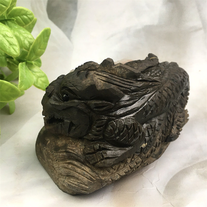 Wholesale high quality reiki natural crystal  Amethyst qilin carving Auspicious animal for decoraiotion