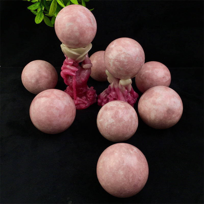 Wholesale  Natural Healing Pink aragonite sphere for decoration 1kg