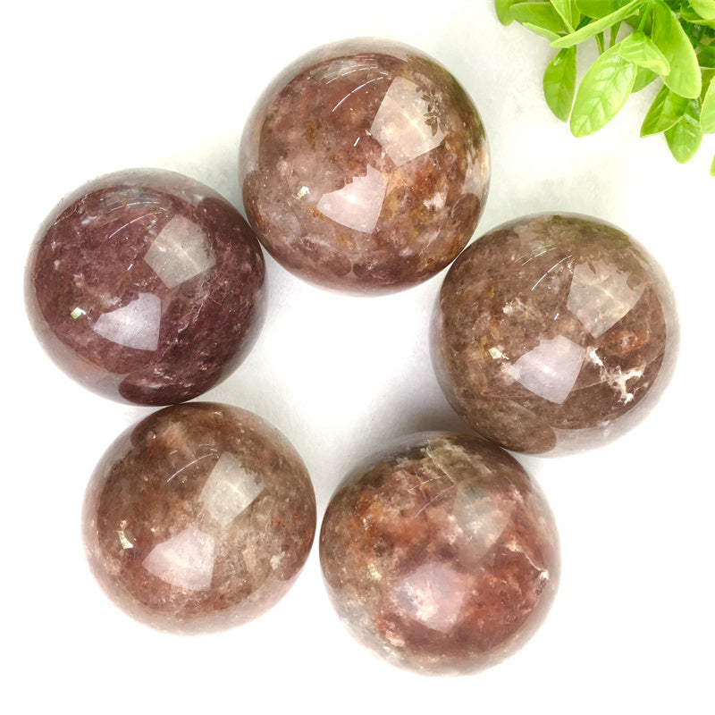 Wholesale high quality reiki natural  Fire quartz and moonstone sphere for decoration 1kg