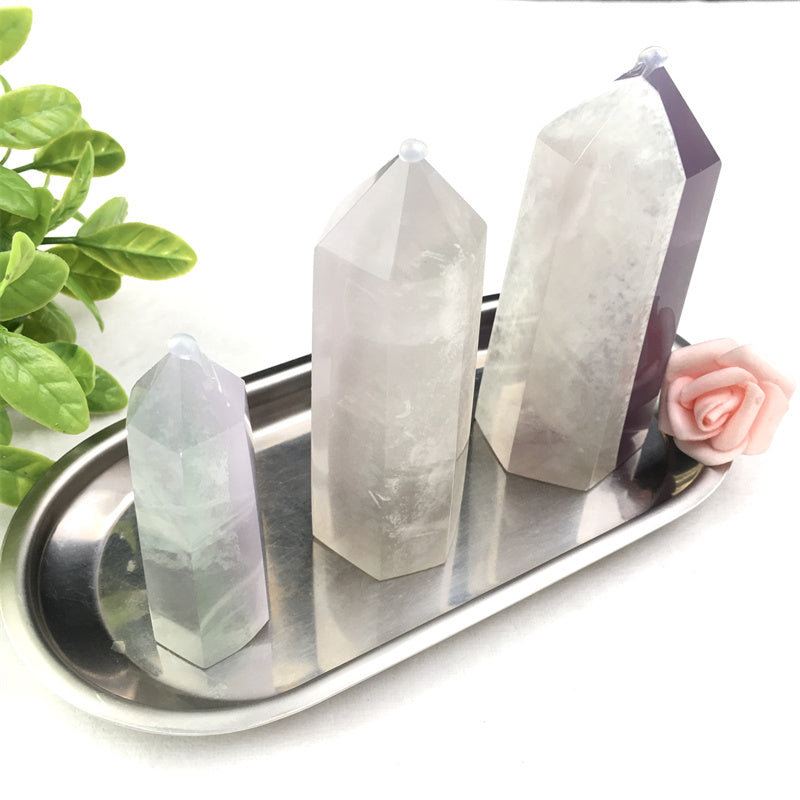 Wholesale Natural high quality crystal tower lavender fluorite Tower for decoration 1kg