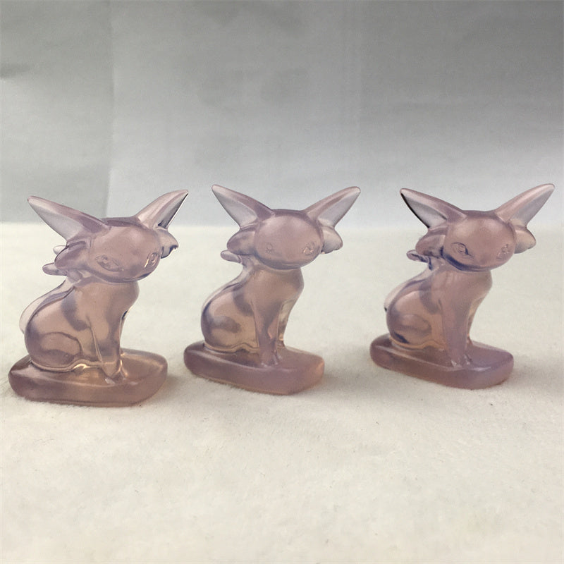 Wholesale high quality reiki natural  Pokemon carving Eevee for decoration