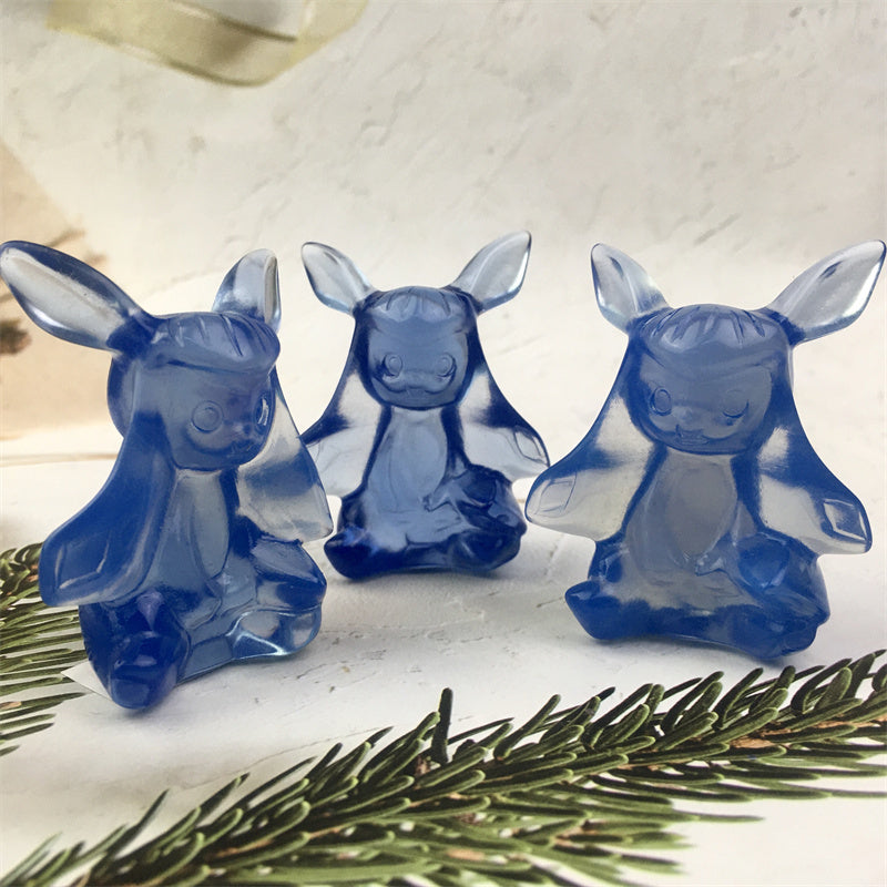 Wholesale high quality reiki natural  Pokemon carving Eevee for decoration