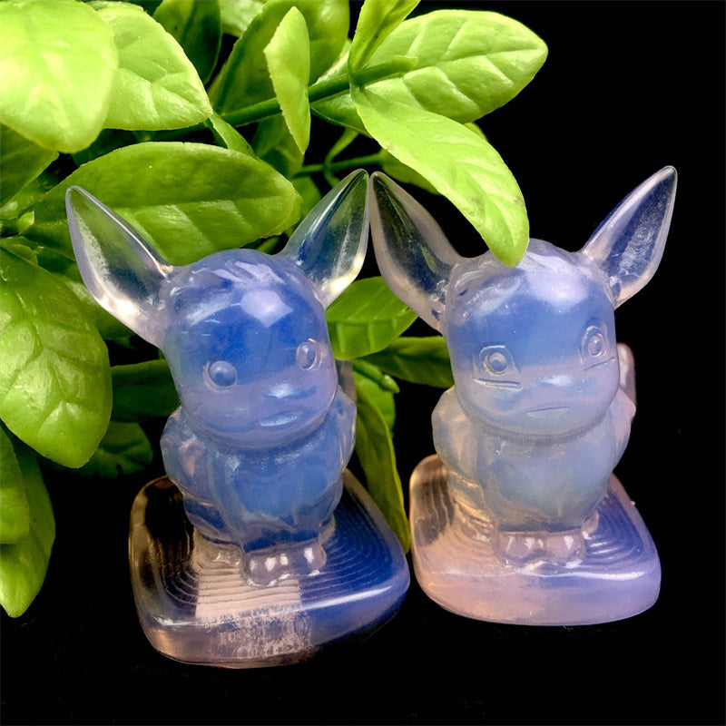Wholesale high quality reiki natural  Pokemon carving Eevee for decoration