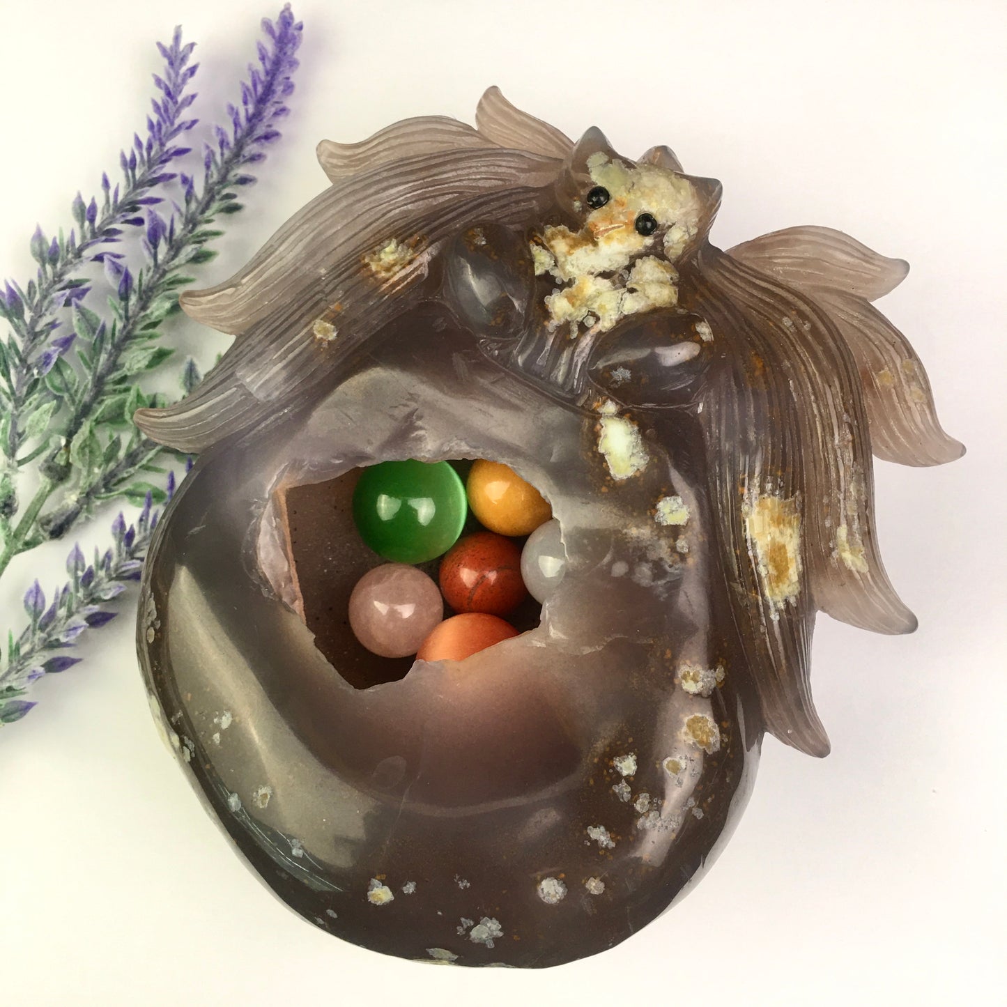 Crystals wholesale bulk natural hand carved agate geode crystal crystals healing stones geode dolphin /gold toad/lizard/heart/nine fox/fish