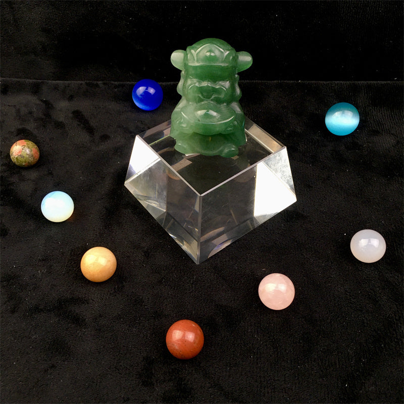 Wholesale  Natural Healing Green aventurine God of wealth carving for decoration