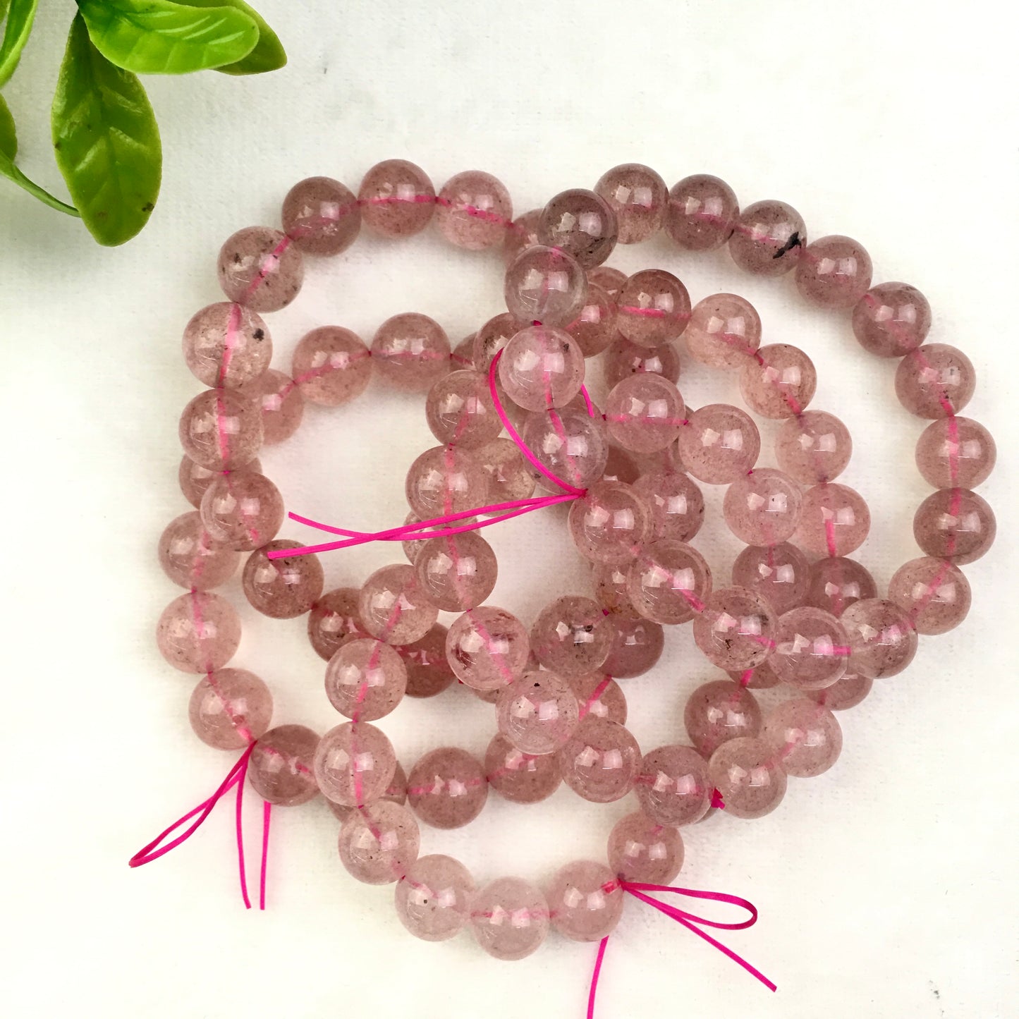 Strawberry quartz bracelets natural strawberry quartz bead crystal bracelets for women jewelry 11MM