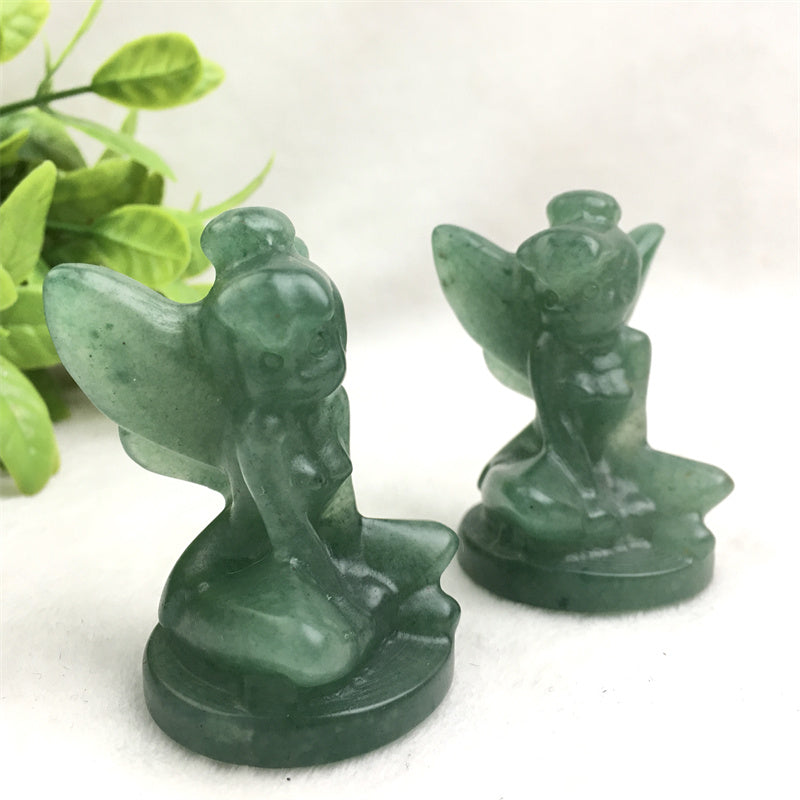 Wholesale high quality reiki natural crystalLab/green aventurine /blue opal/strawberry Butterfly fariy carving for decoraiotion