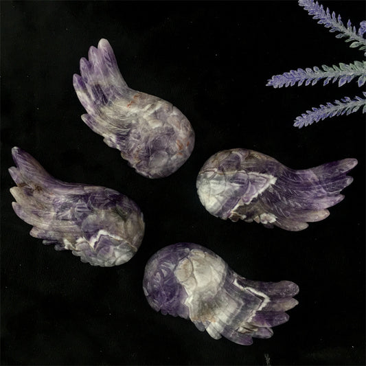 Hot Sale Large Natural Healing Gemstone Craft Rose Quartz /Dream Amethyst Crystal Angel Wing For Home Decoration