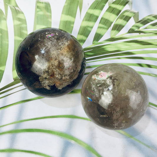 Wholesale high quality reiki natural  garden ghost sphere for decoration 1kg
