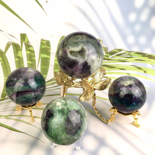 Wholesale high quality reiki natural  Plume  Fluorite Spheres for decoration 1kg