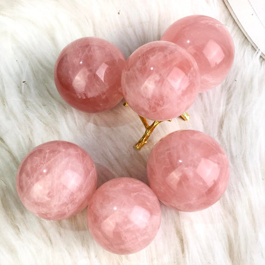 Natural Rose Quartz Sphere Crystal Hand Carved Starlight Crystal Ball Sphere carving for healing 1kg
