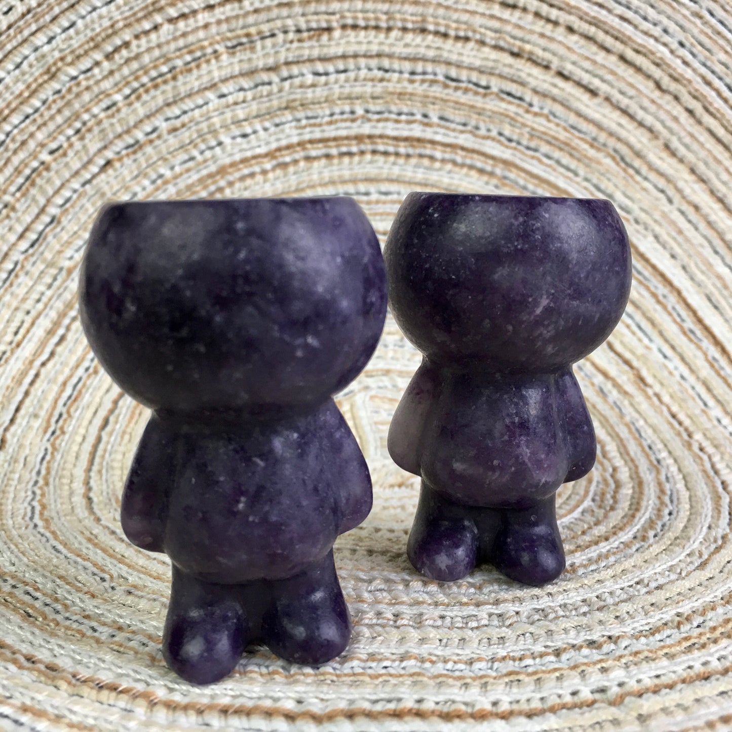 Natural quartz healing model crystal purple mica and orange calcite  body nude model for decoration