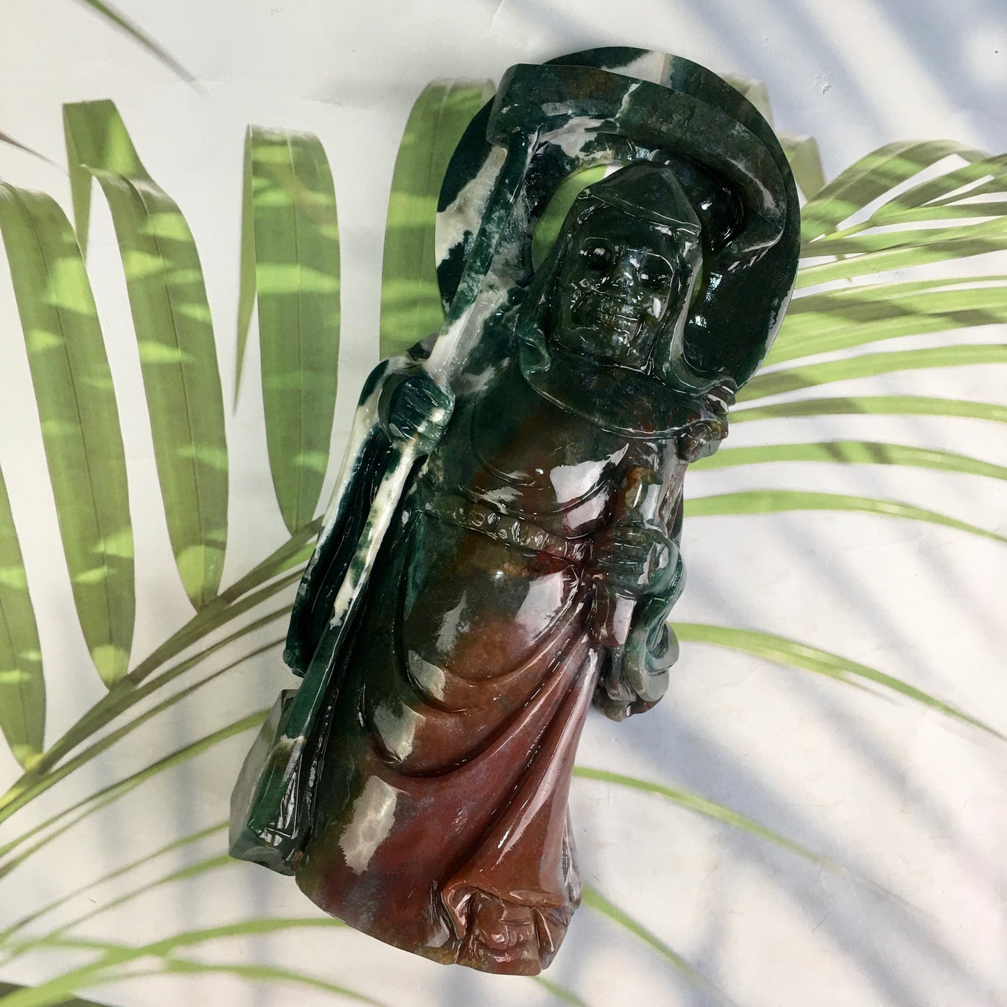 Wholesale Natural Large Ocean Jasper Carved Death For Decoration