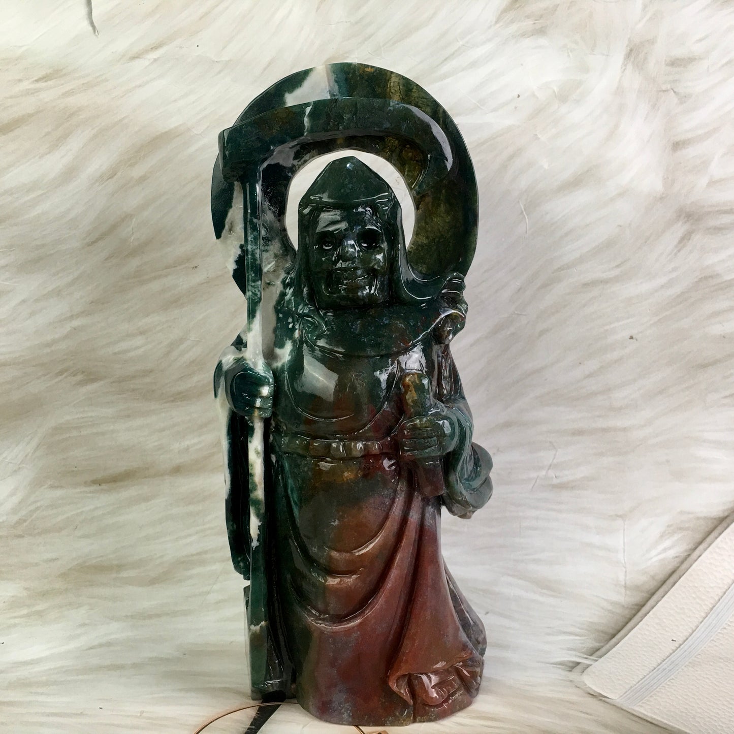 Wholesale Natural Large Ocean Jasper Carved Death For Decoration