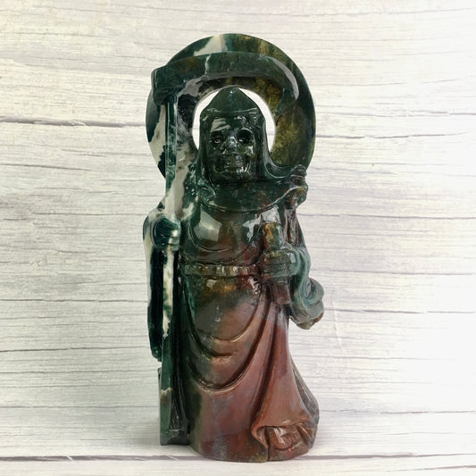 Wholesale Natural Large Ocean Jasper Carved Death For Decoration