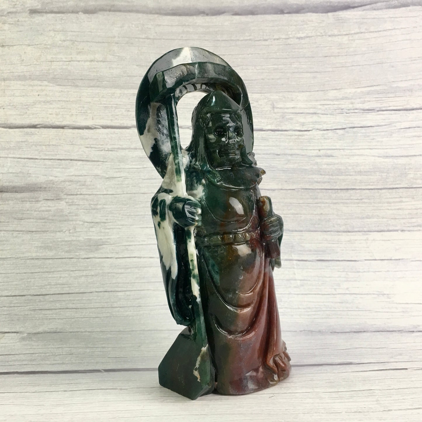 Wholesale Natural Large Ocean Jasper Carved Death For Decoration
