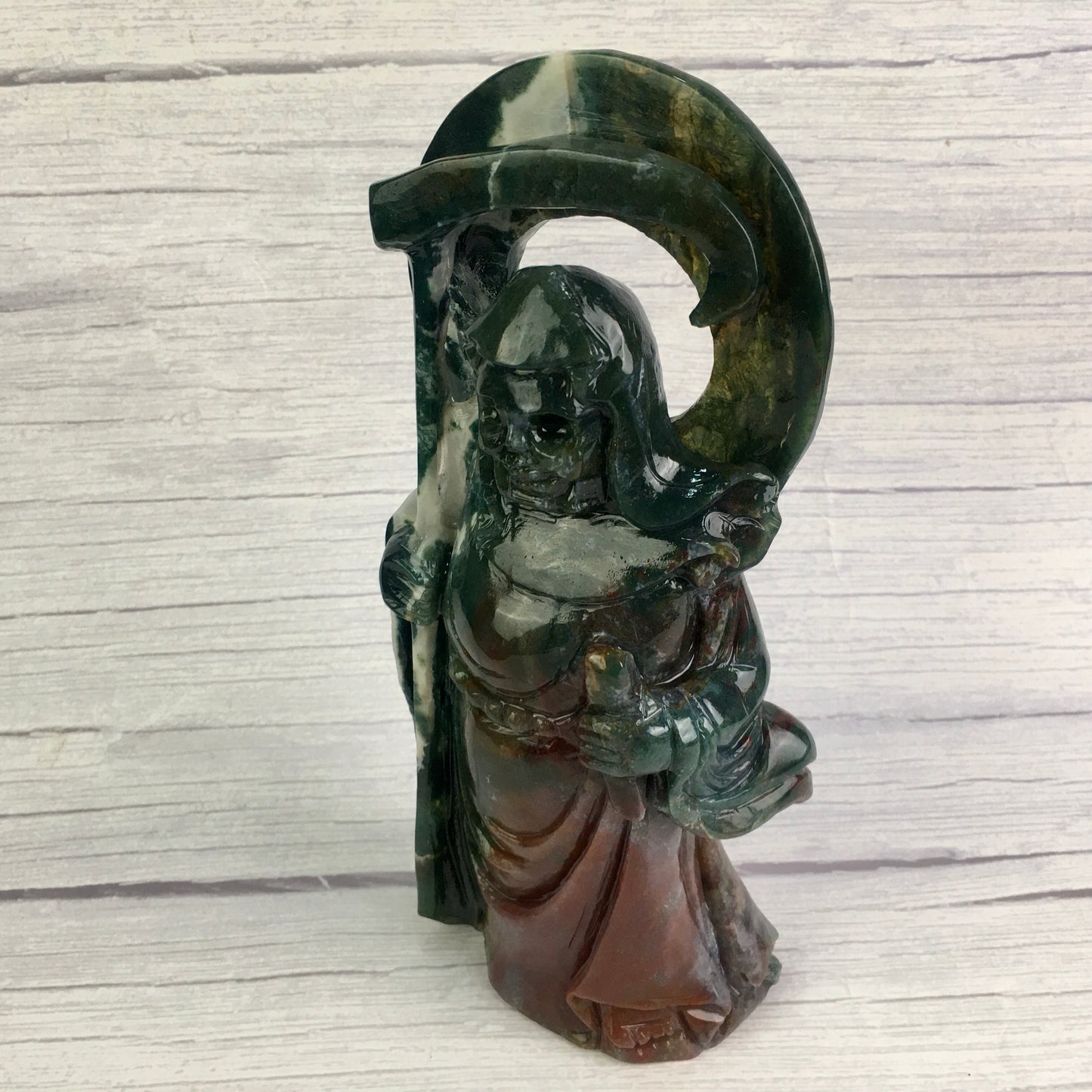 Wholesale Natural Large Ocean Jasper Carved Death For Decoration