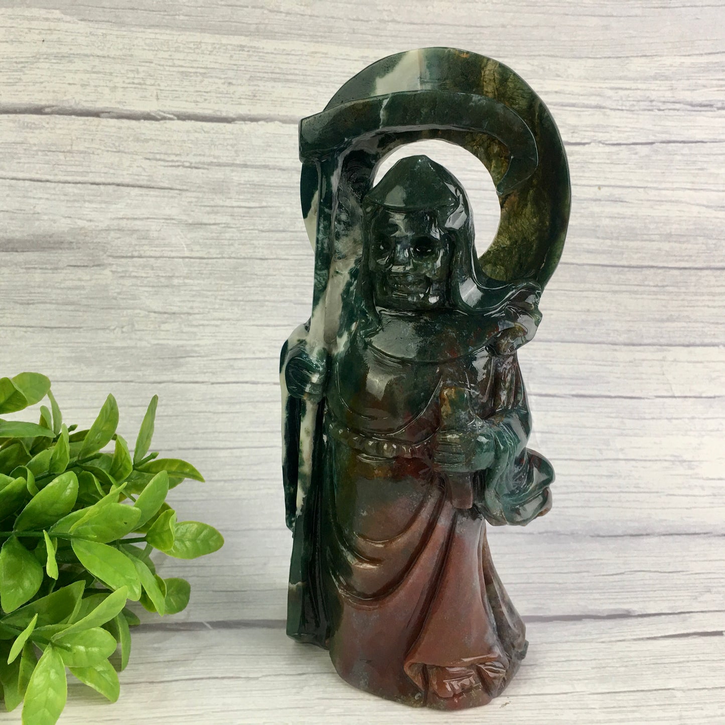 Wholesale Natural Large Ocean Jasper Carved Death For Decoration