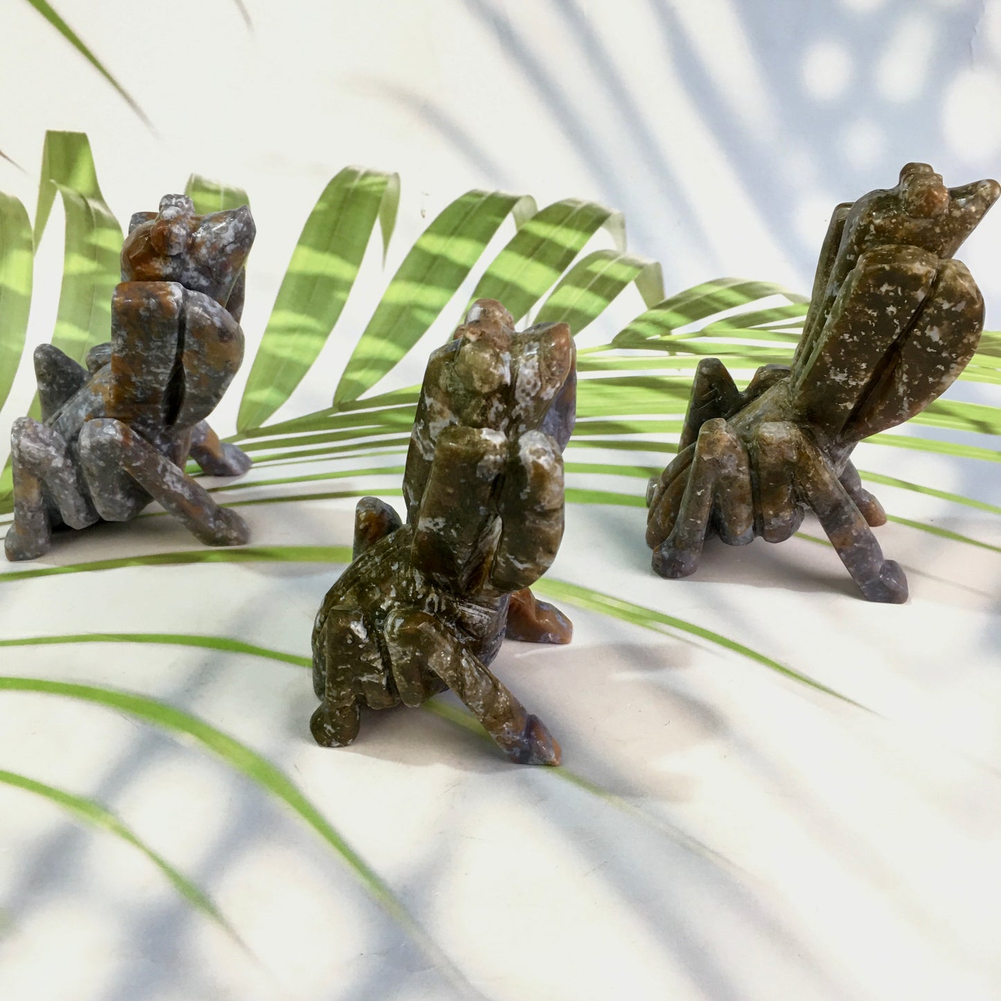 Wholesale high quality reiki natural crystal ocean jasper mantis carving for decoraiotion