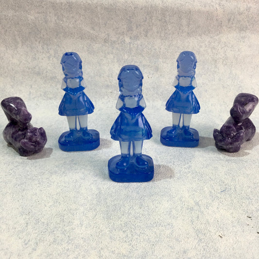 Wholesale high quality reiki natural crystal Alice and Cat carving for decoraiotion