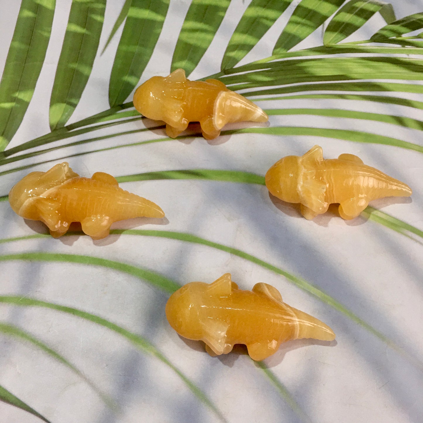 Wholesale high quality Orange calcite Giant salamander carving a for decoraiotion