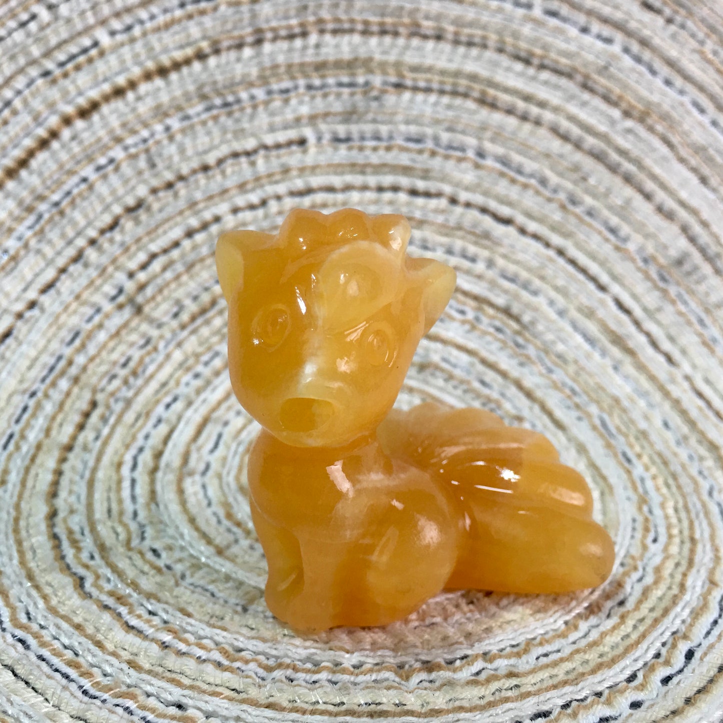 Wholesale Natural yellow jade Quartz Crystal Carved Crystal pokemon carvings Six Tailed Fox for Decoration