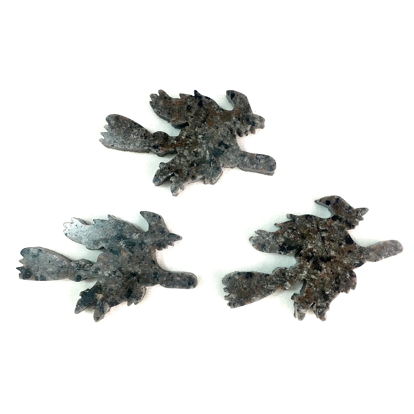 Wholesale Hand Carved Crystal Black Obsidian and yooperlite Wizard and  witch With Broom Crystal Crafts For Halloween Decoration