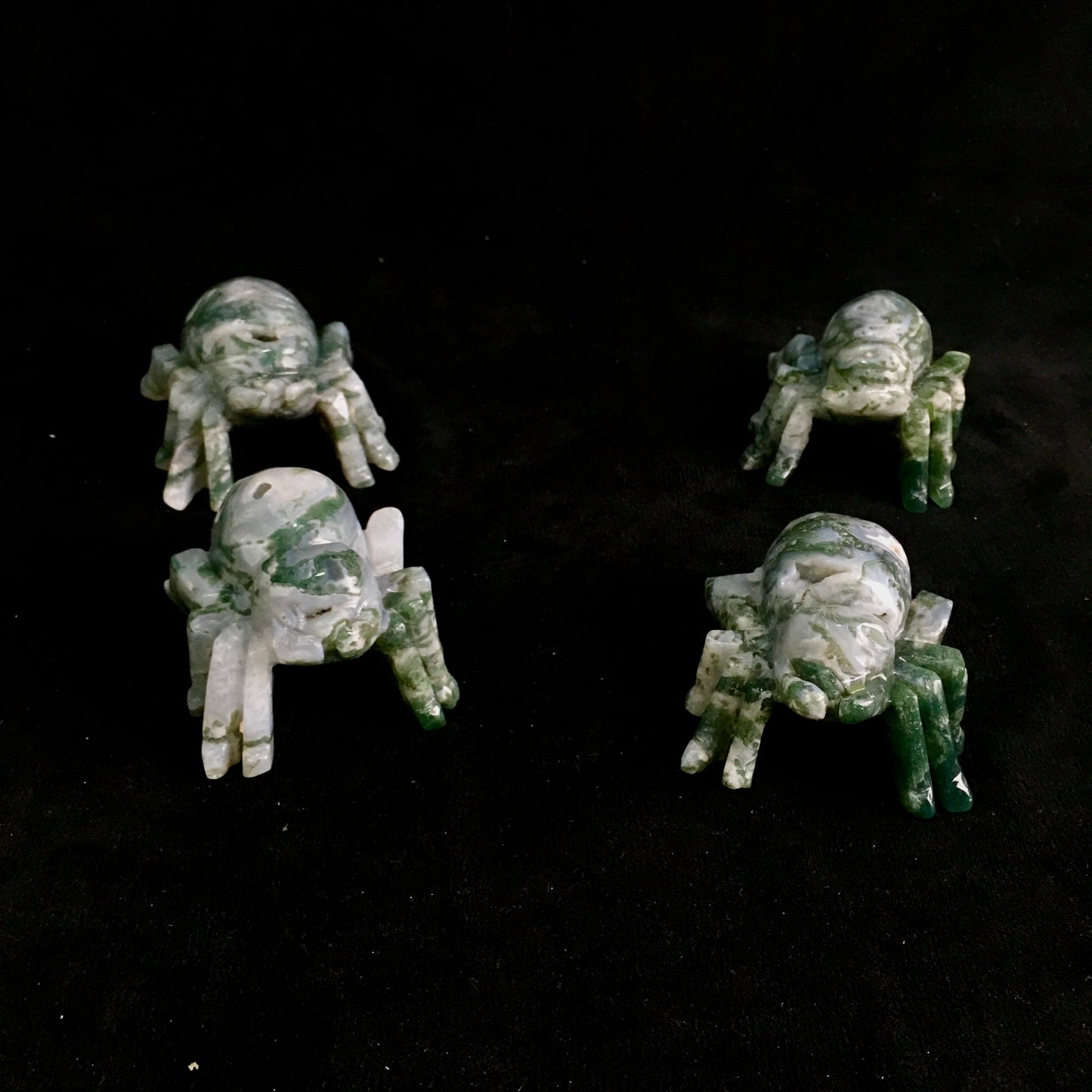Wholesale High Quality Natural Moss Agate Crystal Carving Animal spider for decoraiotion