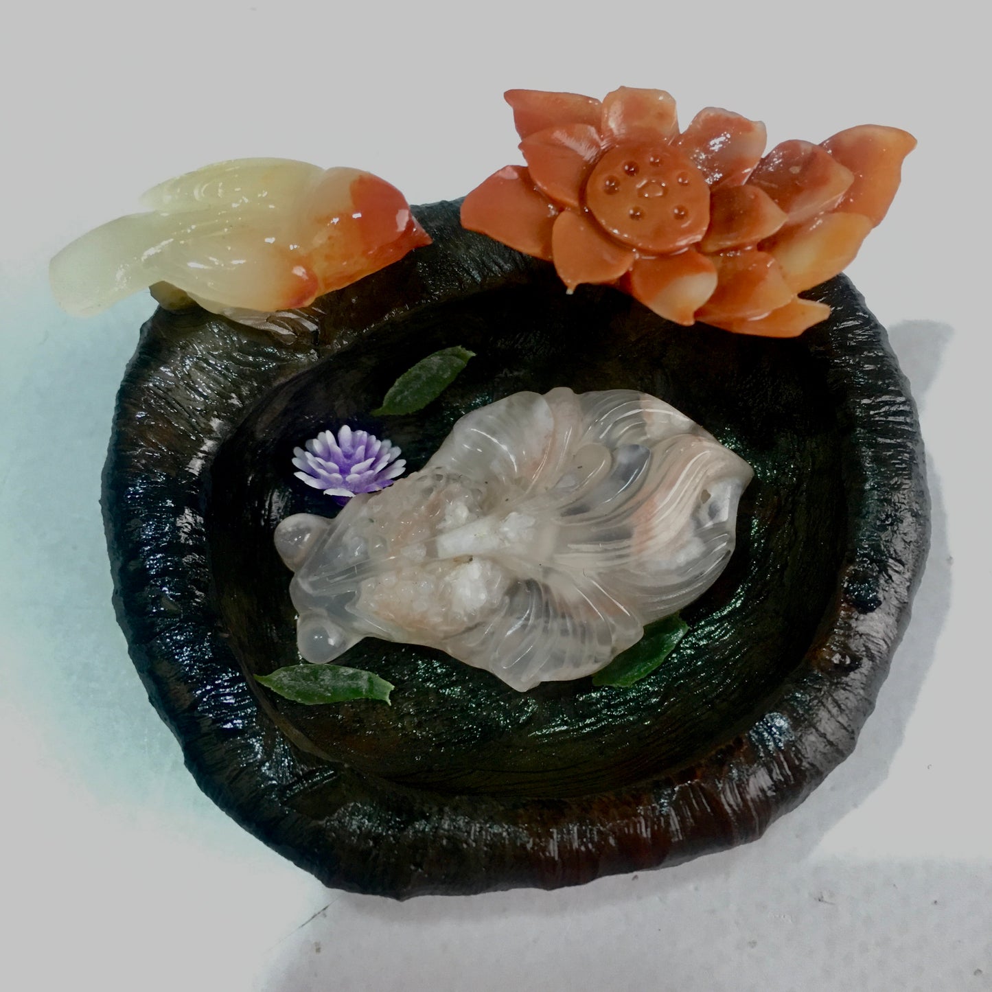 Hot Sale Large Natural Healing Gemstone ross quartz agate bowl For Home Decoration