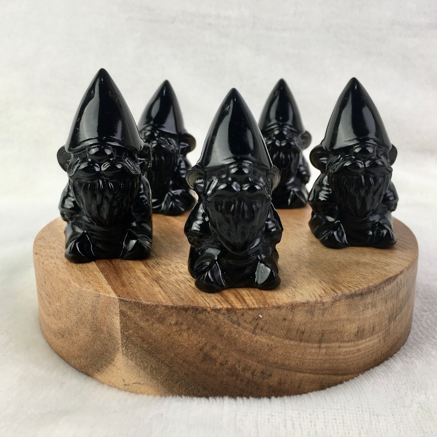 Natural crystal Christmas purple mica/black obsidian/ blue aventurine   Elf Swedish Decoration Ornaments Christmas Gnome