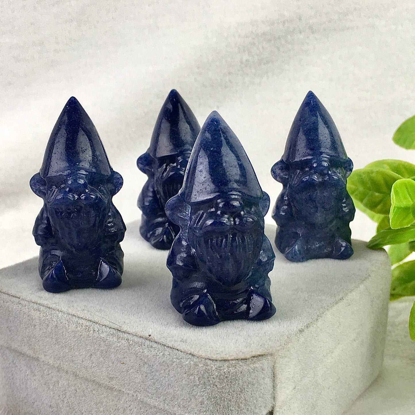 Natural crystal Christmas purple mica/black obsidian/ blue aventurine   Elf Swedish Decoration Ornaments Christmas Gnome