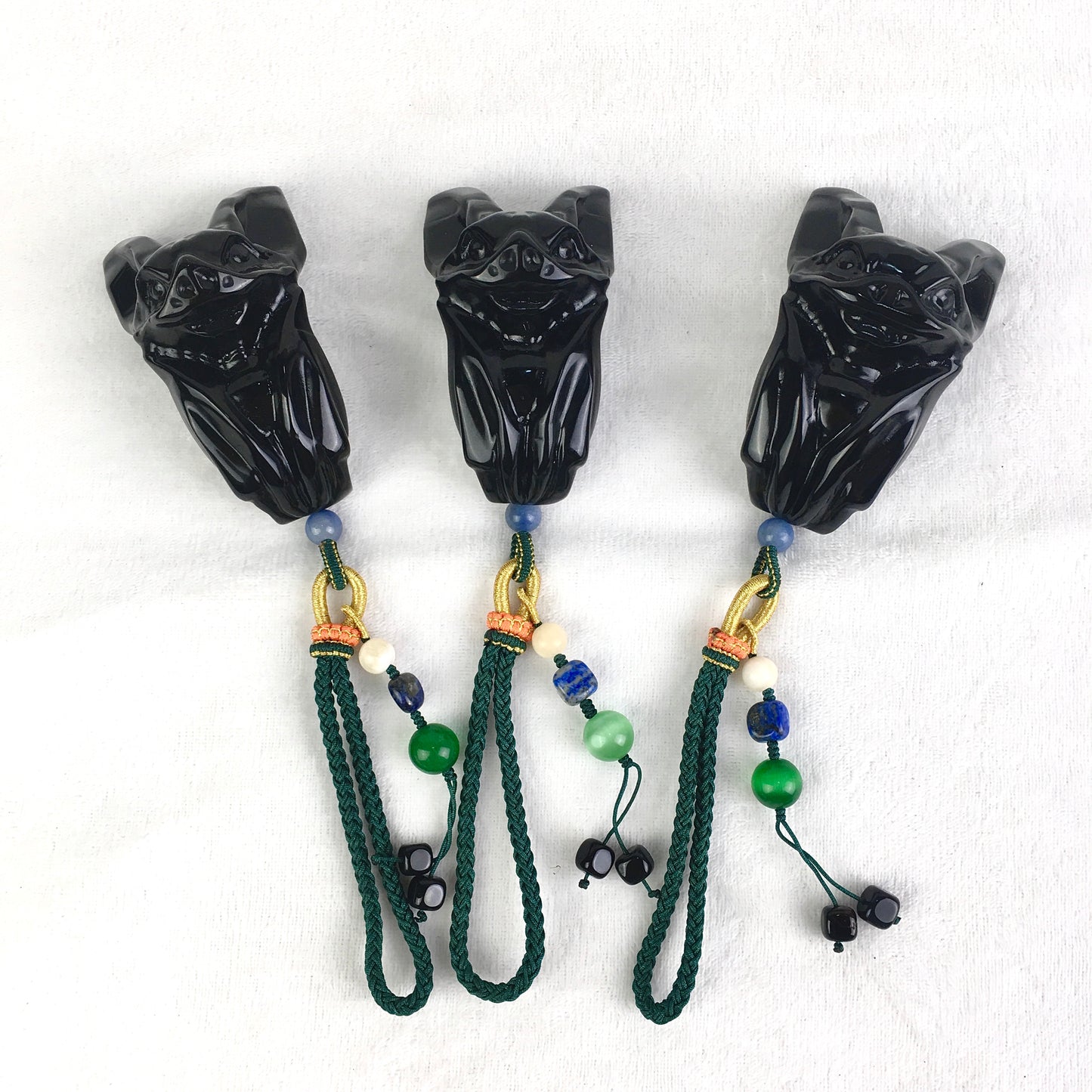 Natural crystal  animal carving crystals crafts natural black obsidian bats for Decoration