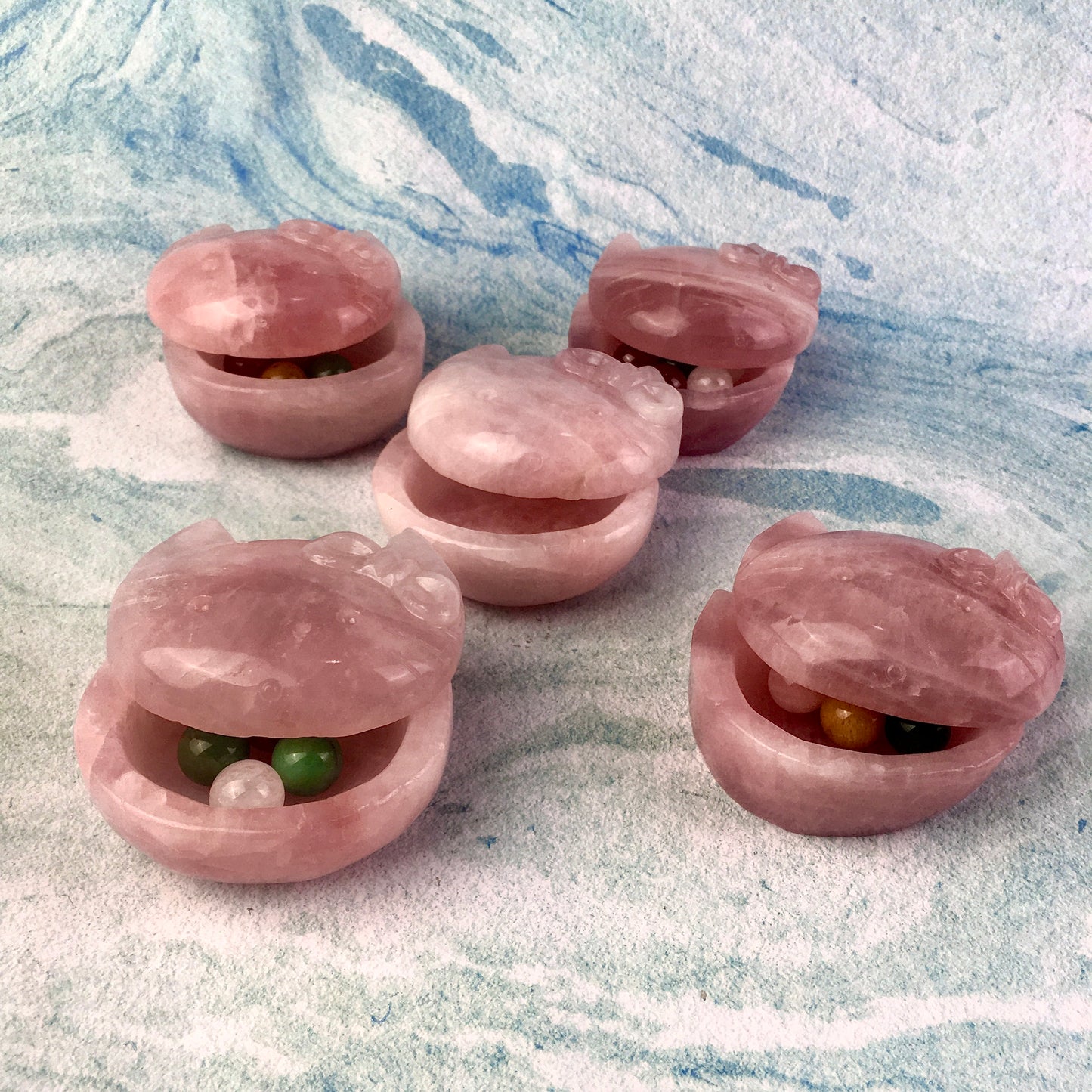 Wholesale natural quartz healing crystal cat bowl  rose quartz crystal hello kitty bowl /storage box folk crafts