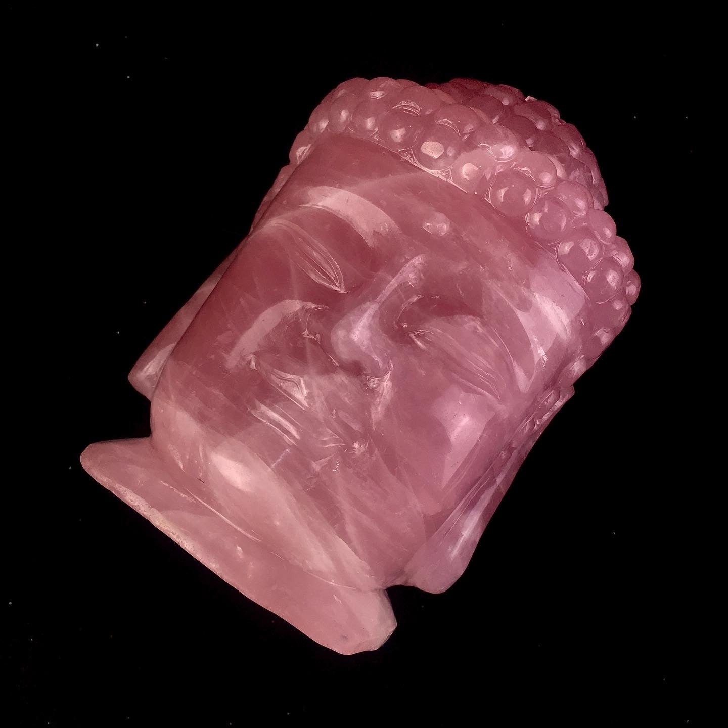 Natural crystals healing gift gemstone crystal buddha rose quartz carved statues buddha head for home decoration