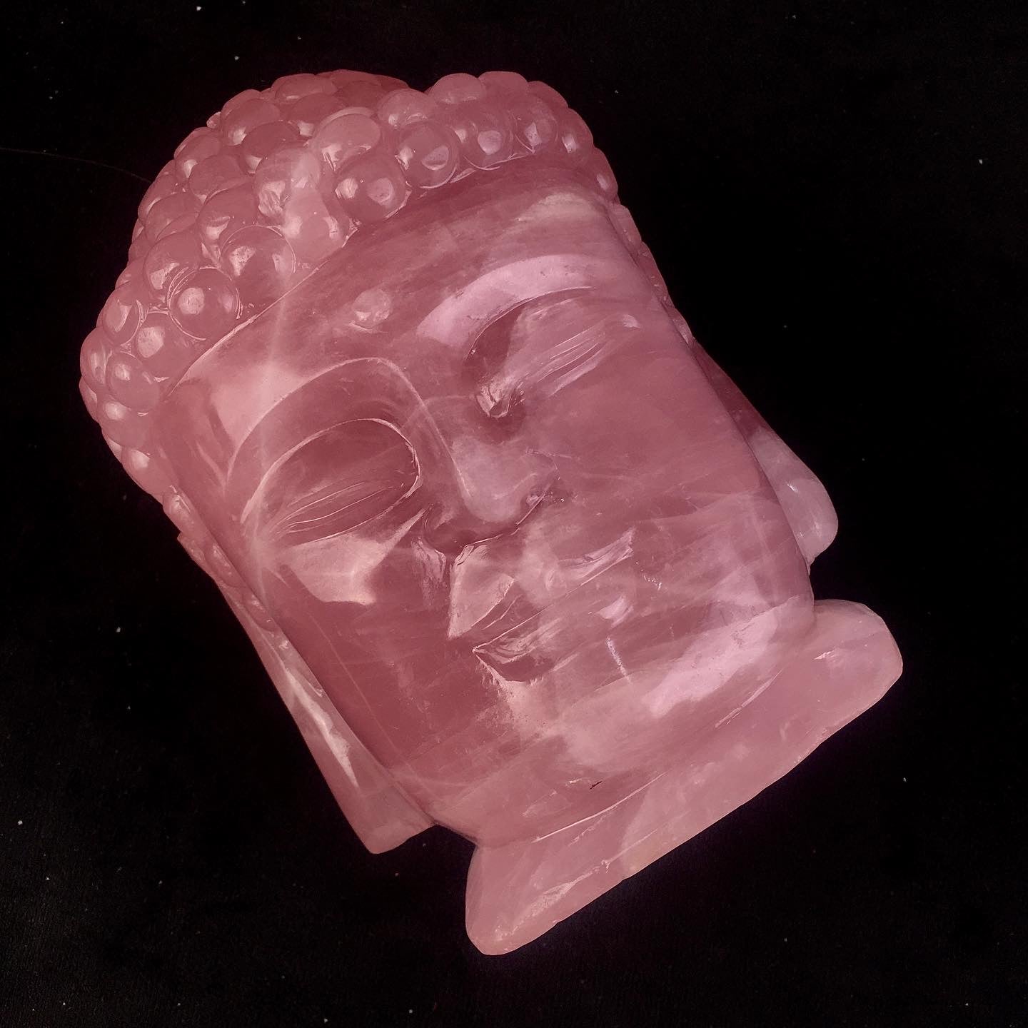 Natural crystals healing gift gemstone crystal buddha rose quartz carved statues buddha head for home decoration