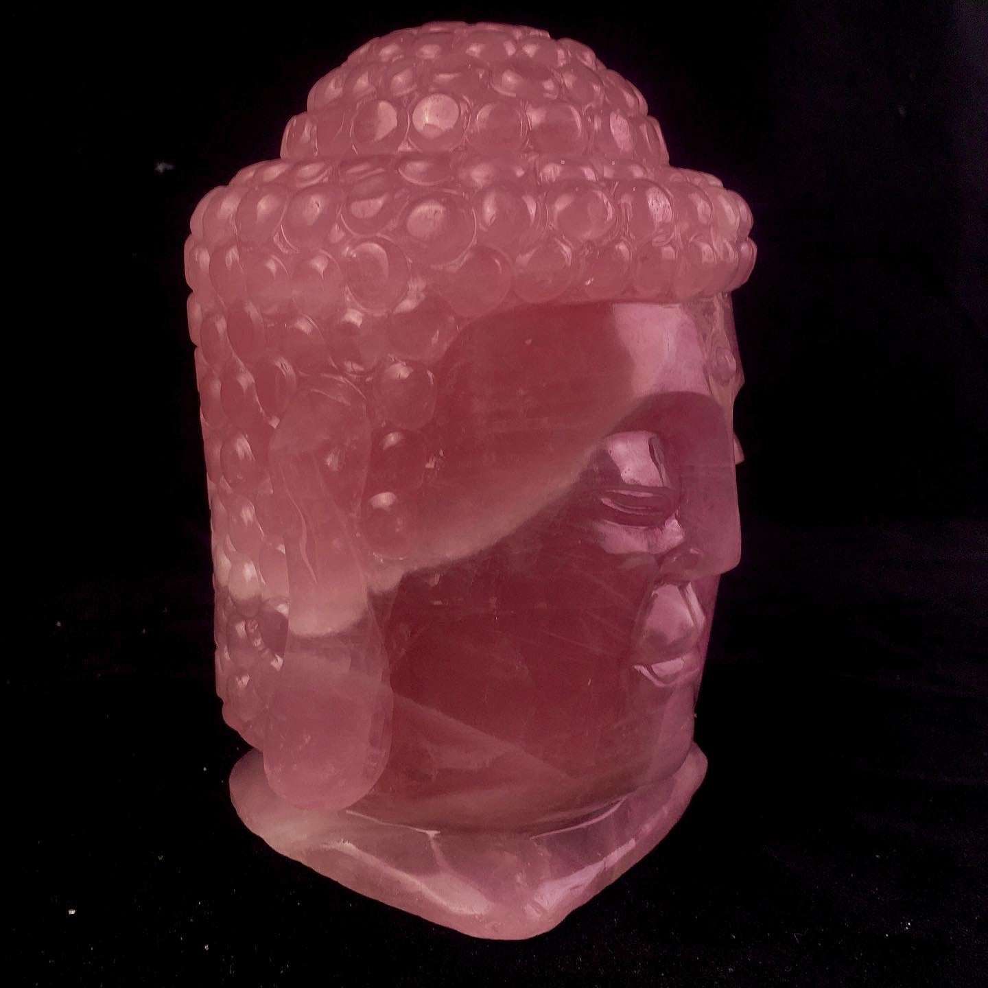 Natural crystals healing gift gemstone crystal buddha rose quartz carved statues buddha head for home decoration