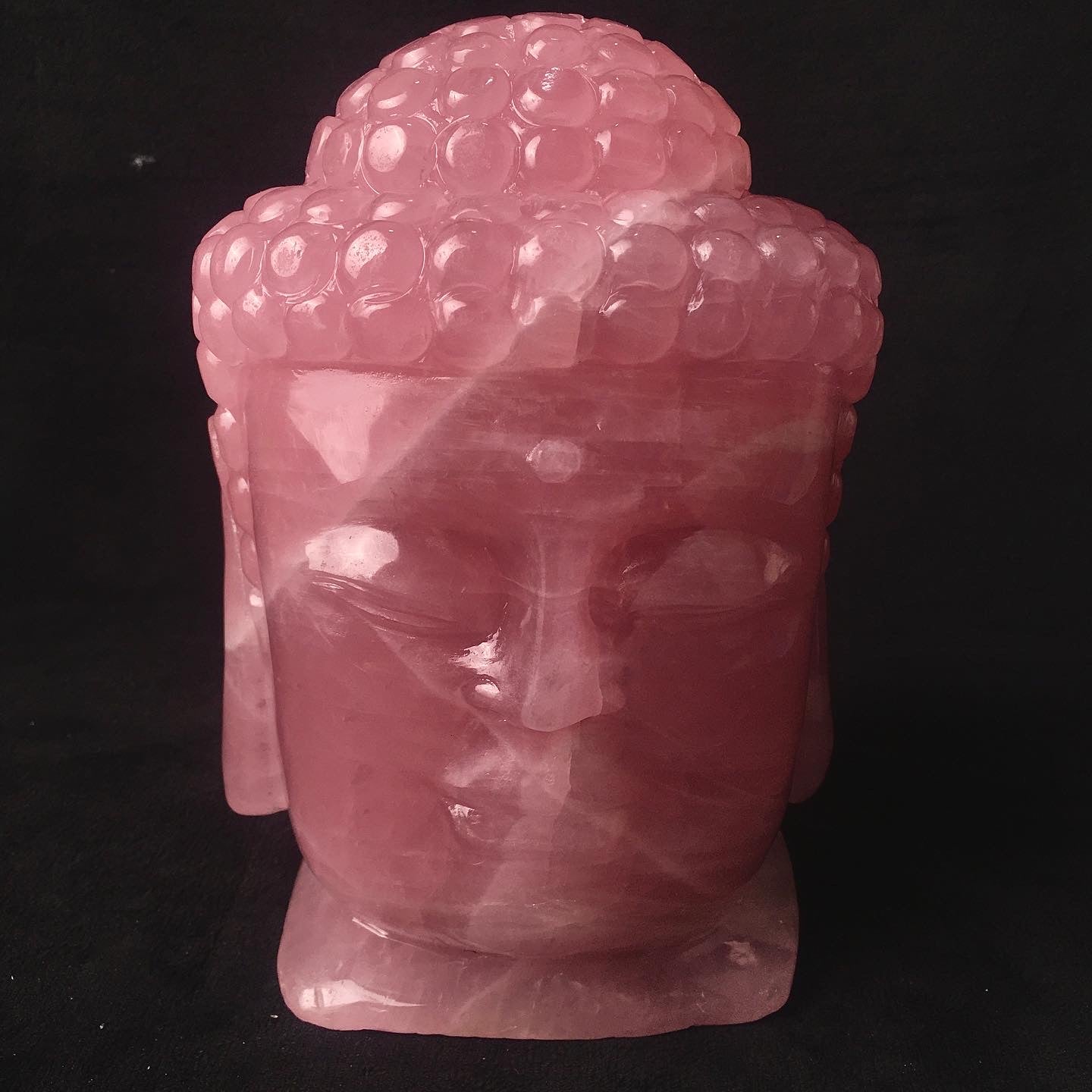 Natural crystals healing gift gemstone crystal buddha rose quartz carved statues buddha head for home decoration