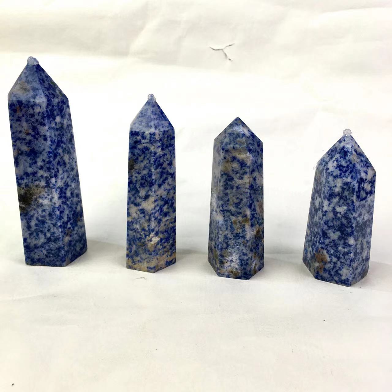 Wholesale Natural Blue Dot Point  Crystal Tower  For Decoration 1kg