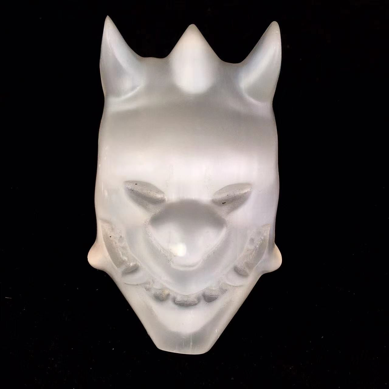 High quality wholesale Hand carved Natural Crystal Selenite Mask For Decoration