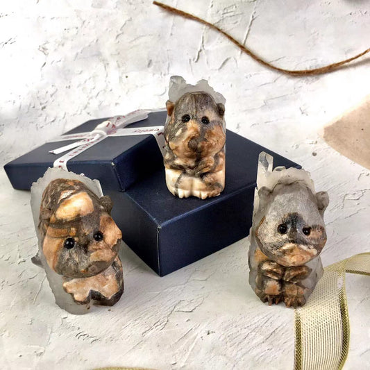 Wholesale Natural Hand Carved Hedgehog Shaped White Crystal Cluster Crafts