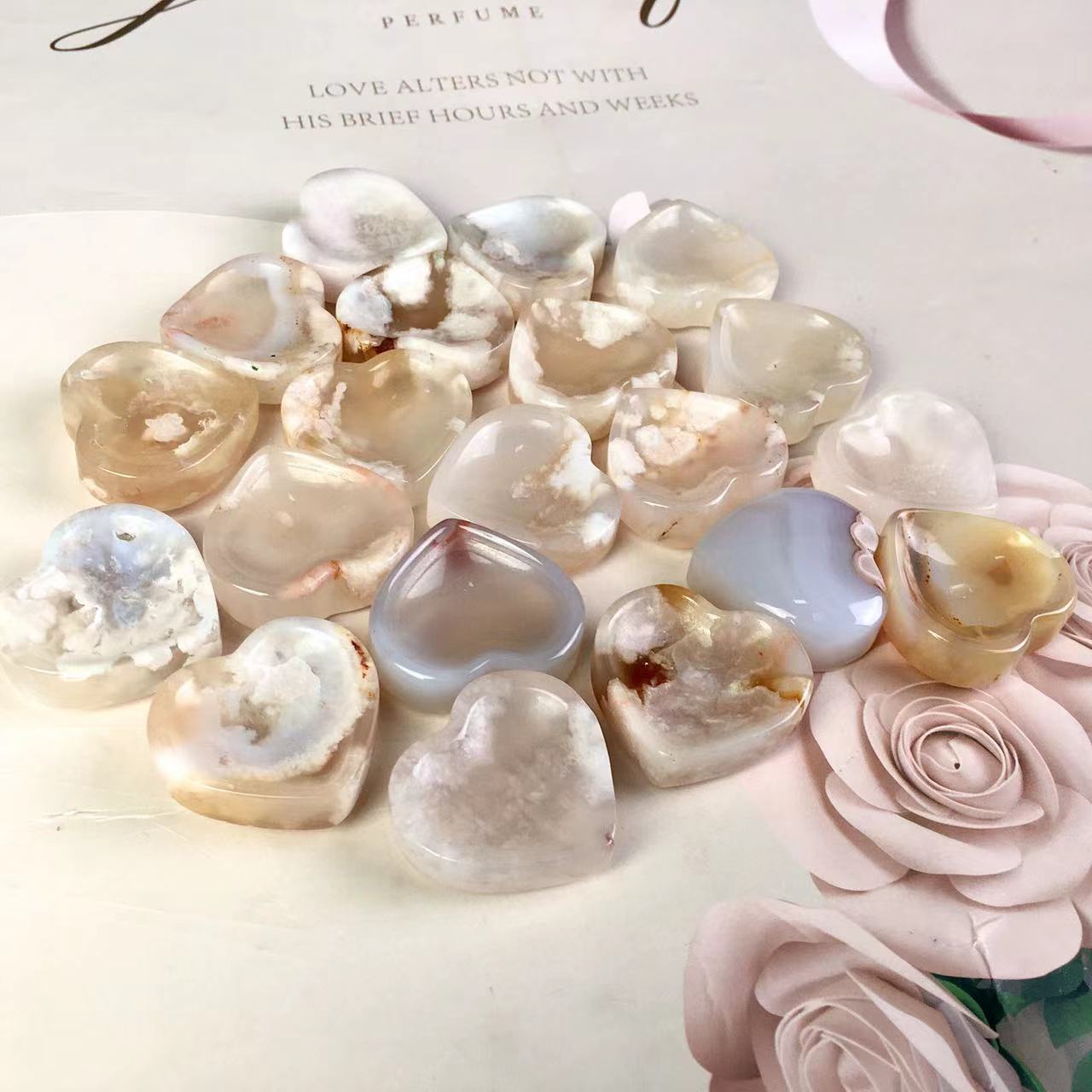 Wholesale Natural Small Sakura Agate mini bowl  For Decoration