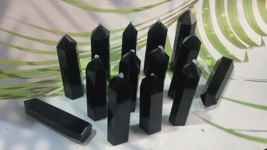 Wholesale Crystal  Natural Crystals Healing Stone  Black Obsidian Tower for  decoraiotion 1kg