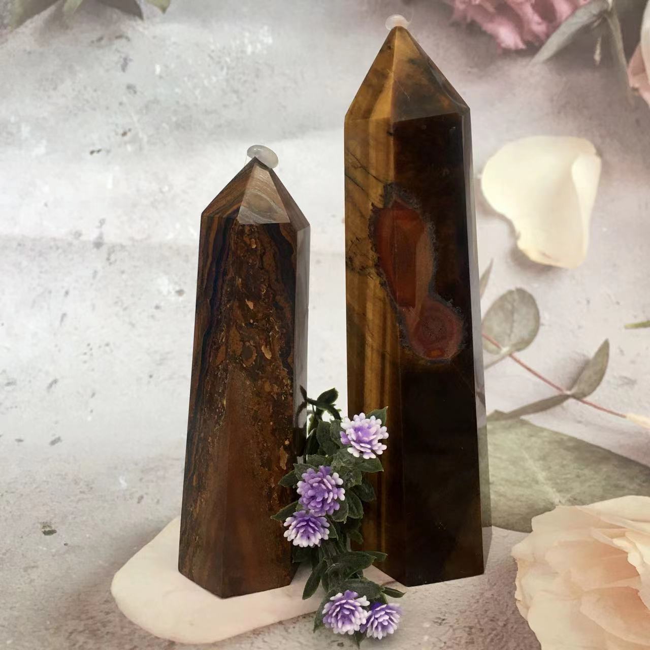 Wholesale Natural healing crystal yellow tiger eye tower for decoration 1kg