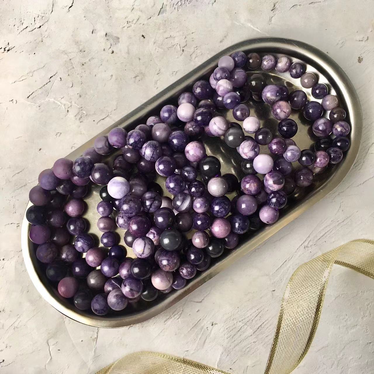 8-10MM Wholesale Crystals Healing Stones Folk Crafts Sugilite Bracelets For Gifts