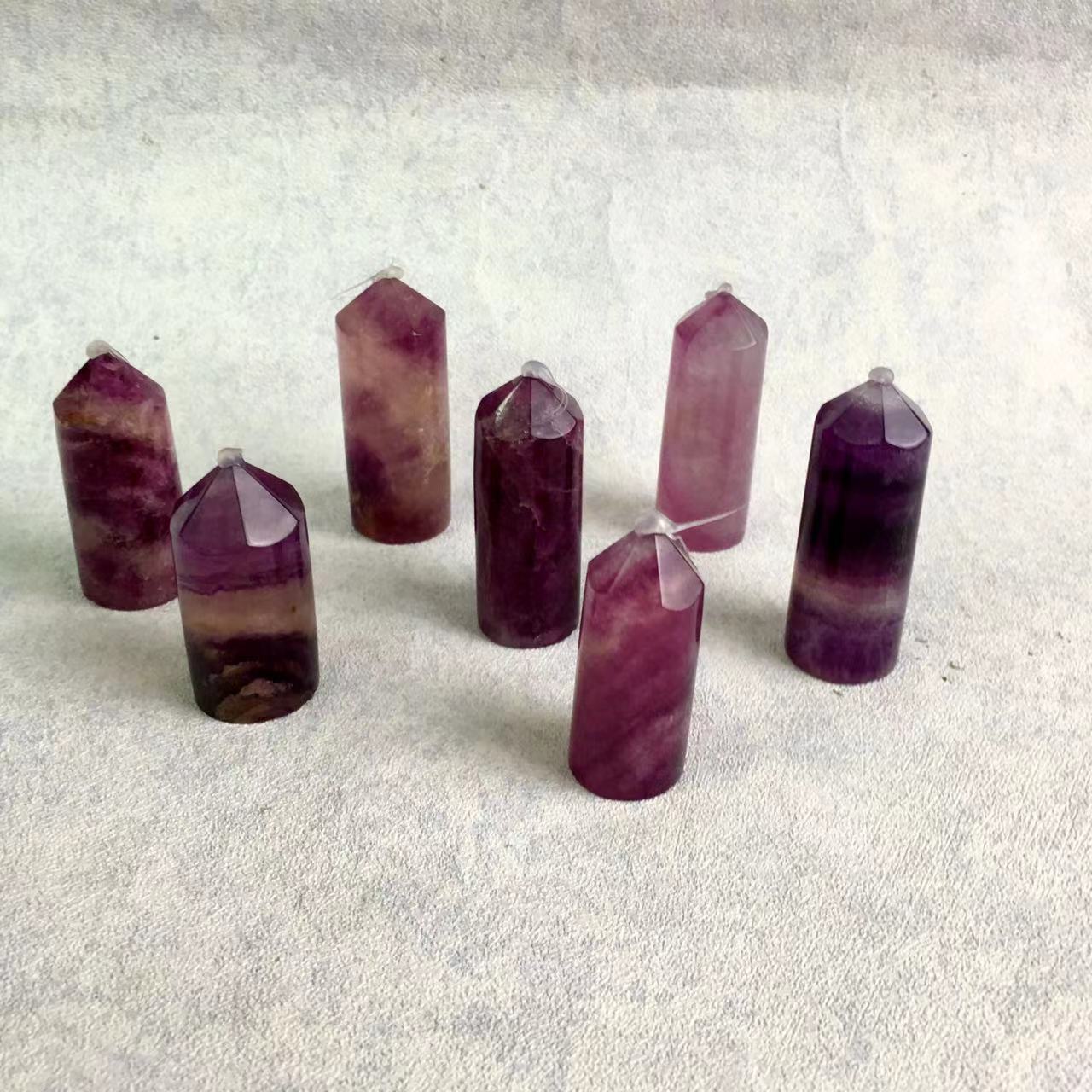 Wholesale natural  purple fluorite crystal tower for decoraiotion 1kg
