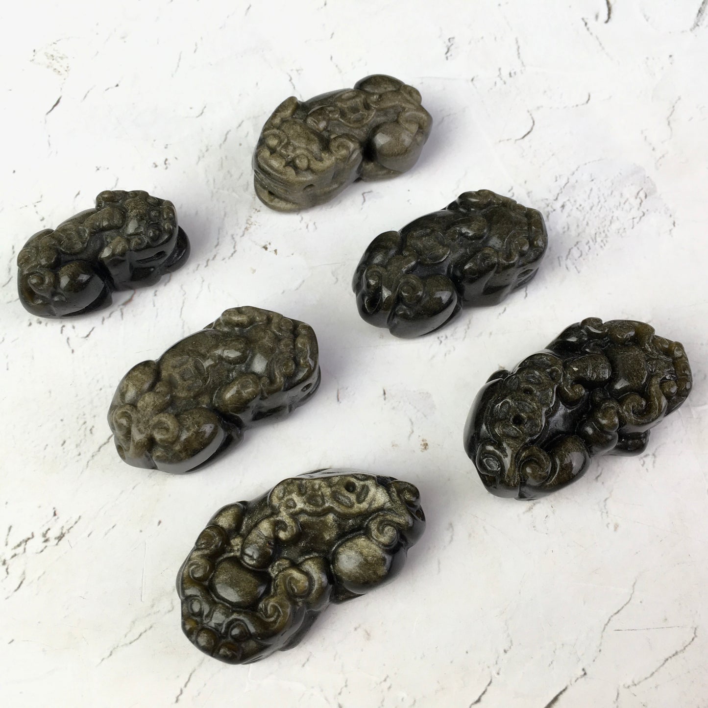 Wholesale high quality reiki natural crystal golden obsidian pixiu Love stone  for decoraiotion