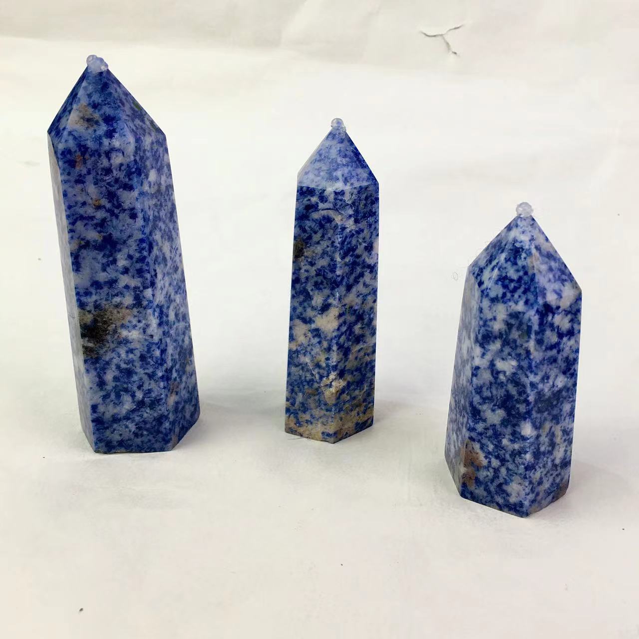 Wholesale Natural Blue Dot Point  Crystal Tower  For Decoration 1kg