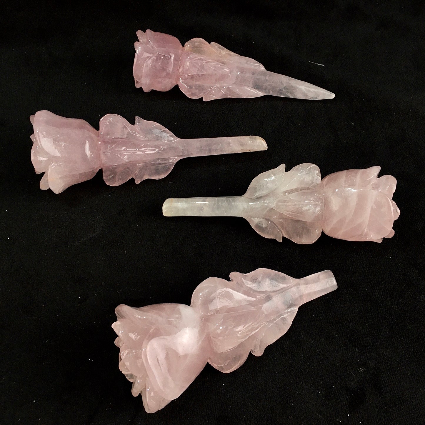 Wholesale natural Crystals Healing Rose Quartz rose Wand For Decoration