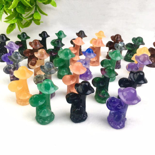 Wholesale Natural Crystal Bulk High Quality Crystal Mushroom Cluster Crystal Carving Mushroom Cluster